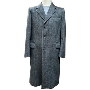 Stafford Men’s 100% Wool Herringbone Style Trench‎ Coat Size 40